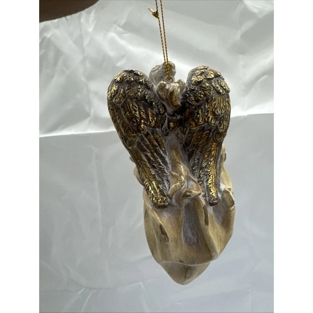 Schurman‎ Retail Group 2 Gold Distressed Christmas Angel Ornaments